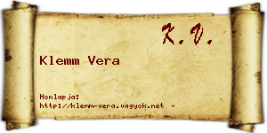 Klemm Vera névjegykártya